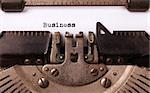 Vintage inscription made by old typewriter, business team