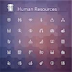 Human resources line Icons set. Vector illustration.