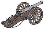 Hand drawing of a historical cannon
