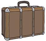 Hand drawing of a classic leather suitcase