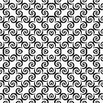 Design seamless monochrome spiral movement decorative pattern. Abstract whirl background. Vector art
