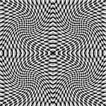 Design monochrome movement illusion checkered background. Abstract torsion backdrop. Vector-art illustration