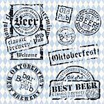 set of beer stamps, this illustration can be used for your design