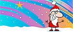 Greeting Card Cartoon Illustration of Happy Santa Claus