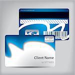 Blue wave loyalty card design on gray background