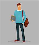 Vector illustration of Teacher man