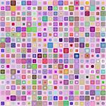 Abstract mosaic background of colored squares with rounded corners for design.  multicolor gamma. Vector.