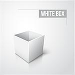 Empty white box for gift with shadow and reflection