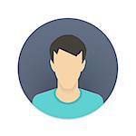 Vector icon of user avatar for web site or mobile app. Man face in flat style for social network profile