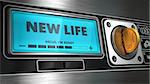 New Life- Inscription on Display of Vending Machine. Business Concept.