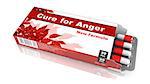 Cure for Anger - Red Open Blister Pack Tablets Isolated on White.