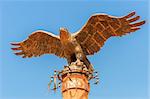 Memorial monument of an eagle with spread wings