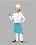 Vector illustration of Male chef in uniform