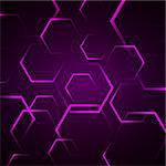 Abstract background with violet hexagon, stock vector