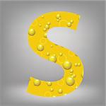 colorful illustration with beer letter S on a grey background