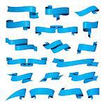 biggest collection of vector blue ribbons
