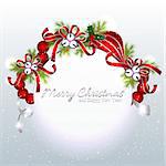 Red Silver Christmas Ornament Background