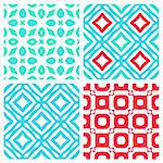 Vector set of simple seamless backgrounds with a geometrical ornament.