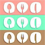 Colorful abstract vector restaurant menu designs with cutlery