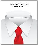Clothing style administrative Officer - a white shirt and tie. Vector illustration.