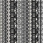 Seamless pattern with tribal ornaments for wrapping paper, textile, packaging