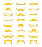 Moustache different types icons set isolated on white