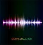 Abstract colorful music equalizer on black background. Vector illustration
