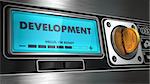 Development - Inscription on Display of Vending Machine. Business Concept.