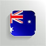 Vector Button - Australia Flag Icon on White Background