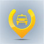 Cool taxi gps pointer on blue grayish background