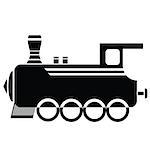 illustration with locomotive icon  on a white background