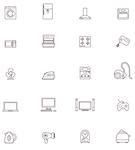 Set of the Domestic appliances related icons