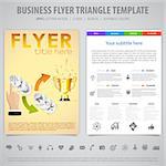 Business Flyer, Brochure Design with Icons, Number Options, Timeline Infographics. Vector Template.
