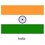 Flag  of the country  india. Vector illustration.  Exact colors.