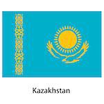 Flag  of the country  kazakhstan. Vector illustration.  Exact colors.