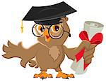 One owl diploma. Illustration in vector format