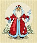 Russian Grandfather Frost. Santa Claus. Illustration in vector format
