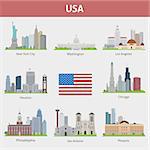 US Cities. Vector set for you design