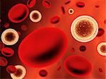 Viruses floating among erythrocytes