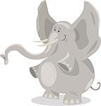 Cartoon Illustration of Cute African Elephant Animal