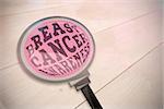 Breast cancer awareness message against bleached wooden planks background