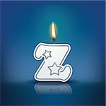 Candle letter z with flame - eps 10 vector illustration