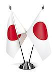 Japan - Miniature Flags Isolated on White Background.