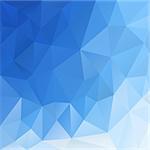 vector polygonal background with irregular tessellations pattern - triangular design in blue sky color - azure