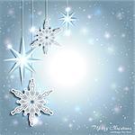 Sparkling Christmas Star Snowflake Background