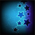 Abstract glowing stars dark background