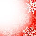 Abstract red christmas background with snowflakes