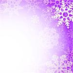 Abstract purple christmas background with snowflakes