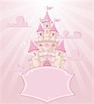 Illustration of fairytale castle with space for text