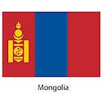 Flag  of the country  mongolia. Vector illustration.  Exact colors.